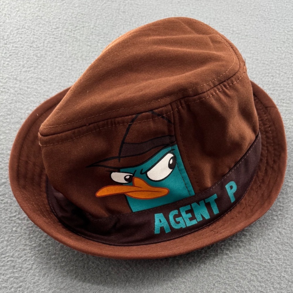 Disney Phineas & Ferb Agent P Fedora Hat Kids Brown Perry Platypus Y2K Nostalgic